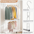 STORAGE MANIAC Hanging Closet Rod, Adjustable Width and Height Closet Hanging Organizer, Space-Saving Clothes Hanging Bar, Cl