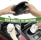 Cup Holder Insert for 2010-2024 Toyota 4Runner Center Console Cupholder Coaster Liner Replaces Mat for 4 Runner Interior Accessories Black(Center Console Left Front, 1PCS)