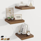 Fun Memories 12 Inch Square Floating Shelves 3 Pack - Wall Shelves with Invisible Brackets, Small Floating Shelves for Wall, 