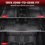 LASFIT Floor Mats for Rivian R1S 2022 2023 2024, All Weather Floor Liner TPE Custom Fit Car Mats for Rivian R1S 1st & 2nd & 3rd Row Rubber Mats, Black,Tasteless, Durable and Easy to Clean