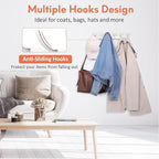 Optish Coat Rack Wall Mount, Coat Hook Wall Mount, Wall Hooks for Hanging, Hat Rack for Walls, Coats Hanger with 12 Hook, Tow