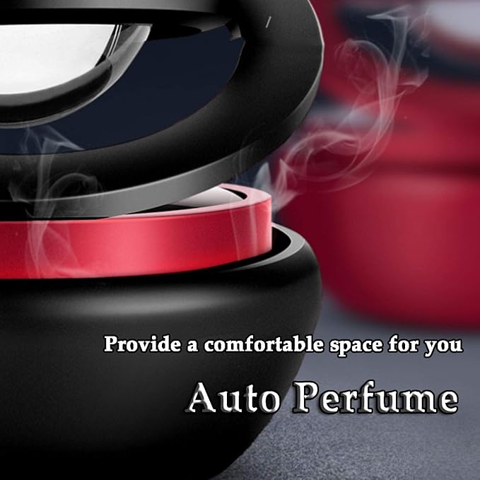Kwak's Car Air Freshener Solar Energy Rotating Refillable Air Purifier for Car Interior Dashboard Autorotation Decoration Acc