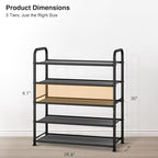 STO STO 5-Tier Shoe Rack with Sturdy Mesh Shelves, Heavy Duty Metal Shoe Organizer for Entryway, Closet, Garage, Front Door, 