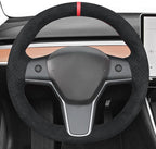 MEWANT Hand Stitched Steering Wheel Cover for Tesla Model 3 2017-2023 / Model Y 2020-2023 for Tesla Model 3/Y Accessories