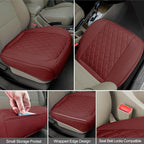 1 Pack Leather Front Car Seat Cover Bottom Car Seat, Anti-Slip and Full Wrap Driver Car Seat Protectors, Luxury Waterproof Bo