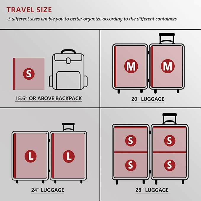 Travel Vacuum Bags for Clothing with Rechargeable Electric Pump, Compression Packing Cubes Organizer Storage for Luggage Suit