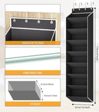 KYEVIS Over The Door Shoe Organizer Storage Fit 16-24 Pairs Hanging Shoe Rack Organiser for Closet Door, Deep Pocket Shoe Hol