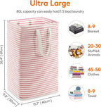 Lifewit 1 Pack Laundry Basket 80L Each, Collapsible Clothes Hamper with Reinforced Handles, Freestanding Waterproof Design fo
