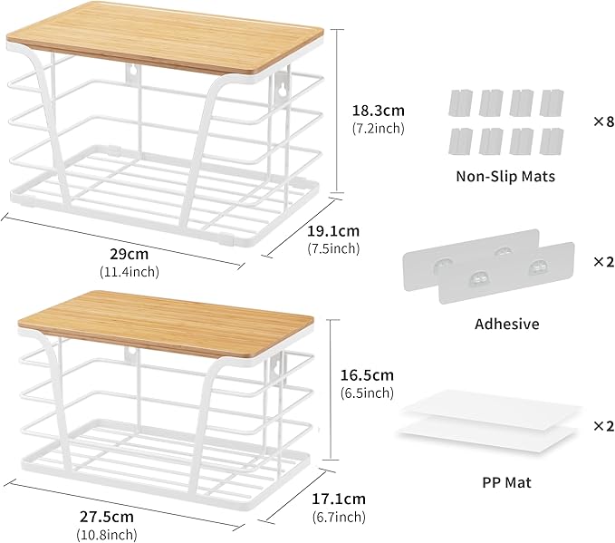 TIDIIABODE 2 Pack Kitchen Organization for Onions,Potatoes - Fruit Basket for Kitchen Counter & Storage Basket,Stackable Stor