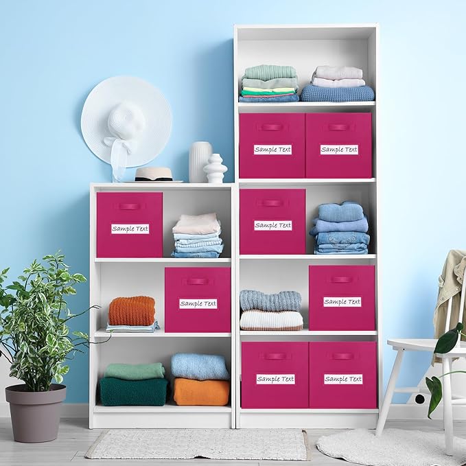 artsdi 13x13 storage cube bins (Set of 10) Foldable Fabric storage cubes with 10 Labels Window Cards & a Pen,13 inch cube sto
