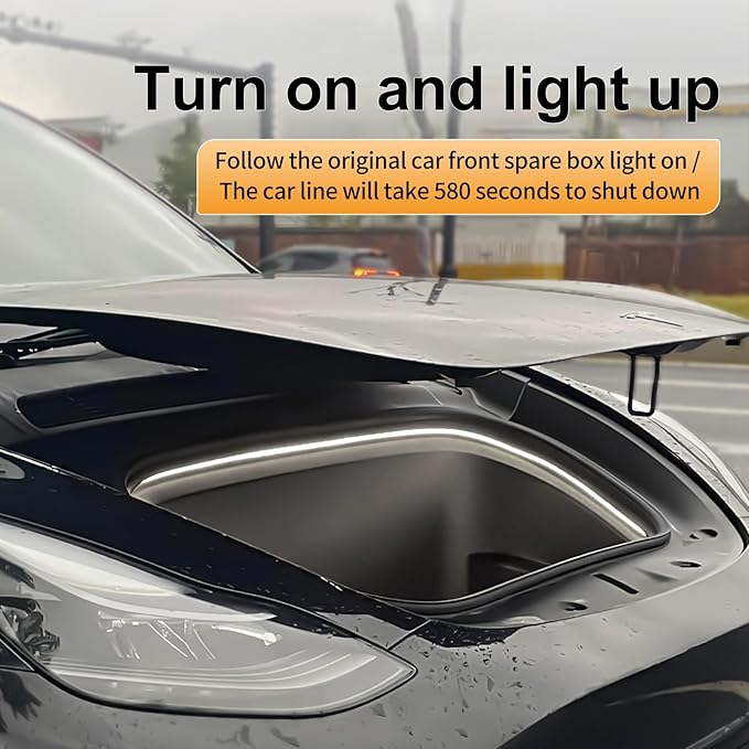 Frunk LED Light Strip for Tesla Model 3 2021 2022 2023 - Waterproof & Easy Installation Interior Lighting Bar with Flexible Silicone, Frunk Ambient Lighting Accessories (DC 15V, Cool White)