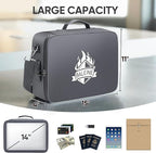 BALEINE Fireproof Document Box with Lock, Portable Fireproof Document Bag Waterproof Fire Proof File Boxes for Documents, Fil
