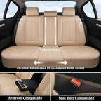 Coverado Car Seat Covers Full Set, Seat Covers Waterproof, Nappa Leather Seat Covers for Cars, Front and Back Car Seat Protec
