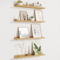 Fun Memories Picture Ledge Shelf for Wall, Floating Shelves Set of 4, 24 Inch Long Nursery Book Shelves for Toys Storage, Kid