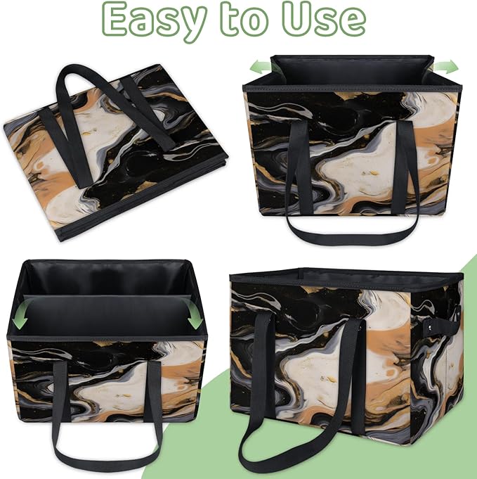 Reusable Grocery Bag Foldable Shopping Tote Bag with Handles Reusable Shopping Bags Large Kitchen Grocery Bags