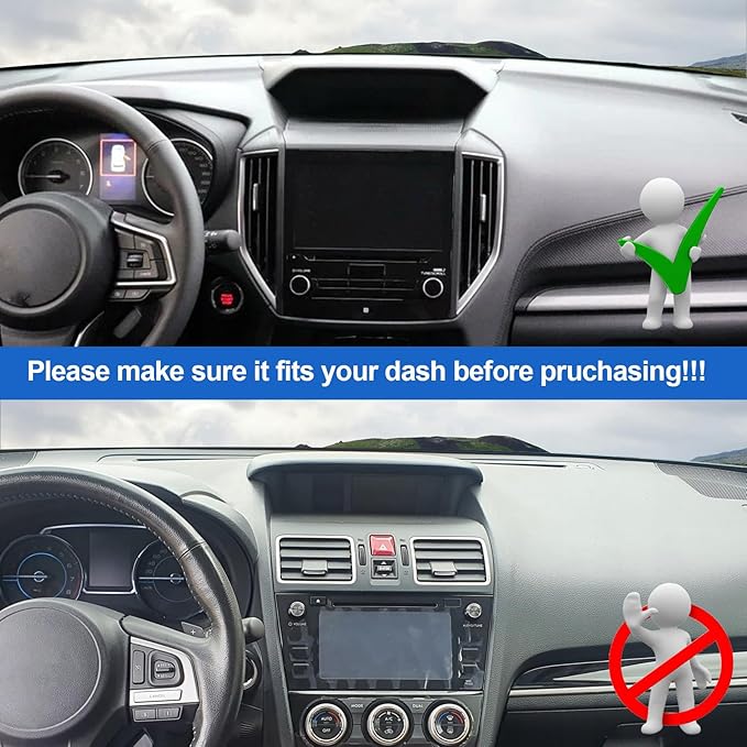 Dashboard Mats Fit for Subaru Forester/Impreza/XV/Crosstrek 2018-2023, Car Dashboard Anti-Slip Silicone Pad, Center Console D