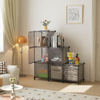 6-Cube Storage Unit with Doors, Cube Organizer for Bedroom, Wardrobe & Under Stairs, 30x30x30cm Compartments, Space-Saving Cl