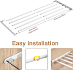 FIRJOY Expandable Wall-Mounted Closet Shelf Organizer, Adjustable Storage Rack, Heavy Duty (White, 31.5" - 42")
