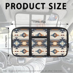 Geometric Zippered Automotive Sun Visor Organizer with Adjustable Straps and Card Holder Sun Visor Multi-Pocket Organizer with Picture Frame Easy Installation Universal Fit for Most Cars Suv