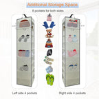 2 Pack Large-Sized Hanging Shoe Organizer 10-Shelf, Sturdy Hanging Closet Organizer with 8 Side Pockets, Wider Hanging Shelve