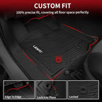LASFIT Floor Mats for Toyota Tacoma 2016-2023 Double Cab (Only for Automatic) All Weather Custom Fit Floor Liner for Tacoma SR/SR5/TRD/Limited/Trail TPE Mats Front&Rear 2 Row Car Mats, Black