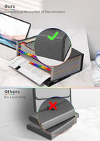 TOPCJ 25 Pockets Accordion File Organizer with Handle,Expanding File Folders for Documents, A4/Letter Size Paper,a-z Tabs,Per