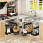 ARSTPEOE Under Sink Organizer - 2 Packs Multi-Purpose Pull-Out Storage Organizers, Slide out Pull out Metal Cabinet Organizer