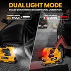Cordless Tire Inflator Air Compressor for DeWalt 20V Max Battery, 150PSI Portable LED Light Handheld Air Pump with Digital Pressure Gauge for Cars Motorcycles Bikes Sport Balls(Battery Not Included)