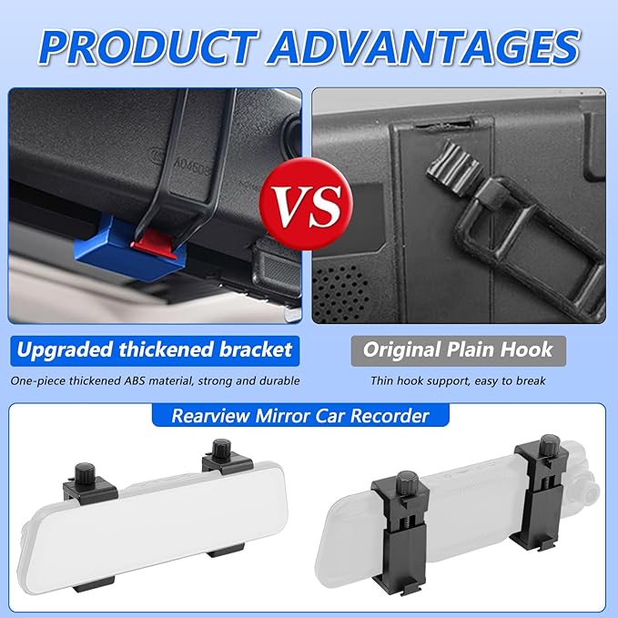Universal Rearview Mirror Dash Cam Mount - High - Strength, Tool - Free, Adjustable Size