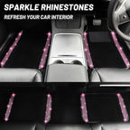 NBTEPEM Bling Car Floor Mats Full Set and Steering Wheel Cover, Universal Fit Most Cars, 4 pcs Sparkle Glitter Diamond Carpet, 5 pcs Bling Car Accessories Set for Women (Pink Diamond)