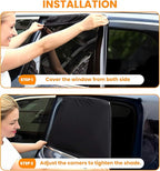 Car Window Shades(2 Pack)-Side Window Sun Shades, UV Protection Breathable Spandex Baby Window Covers, Universal Fit Most of Cars, Protect Privacy for Family (27.2"x39.8") Ocean Blue