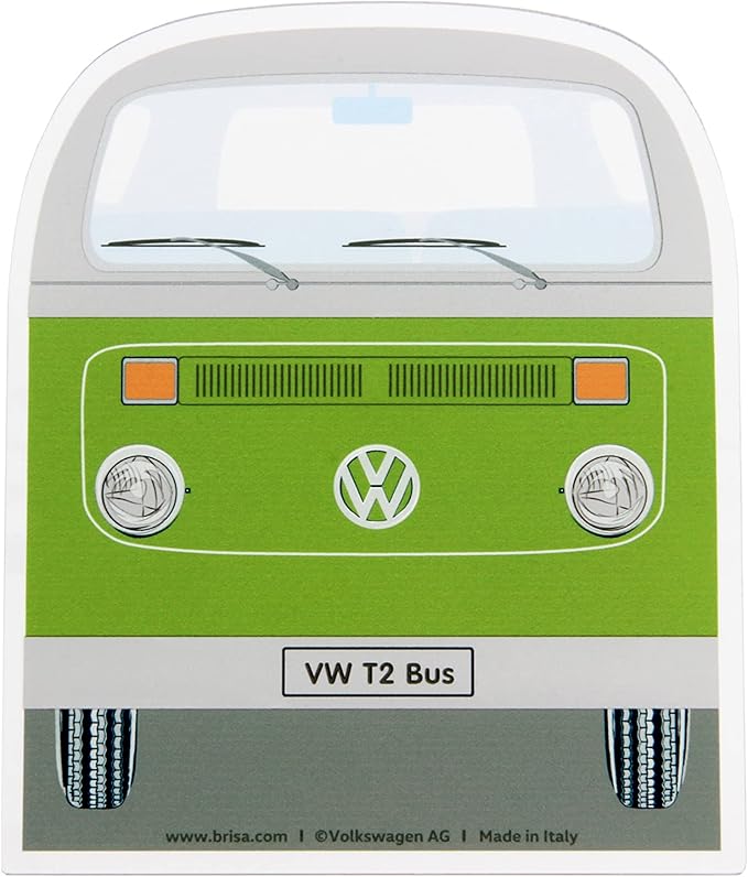 BRISA VW Collection - Volkswagen Polycarbonate Ice Scraper Windshield Scraper Snow Remover Winter Car Accessory in T2 Bus Design (Front/Green)