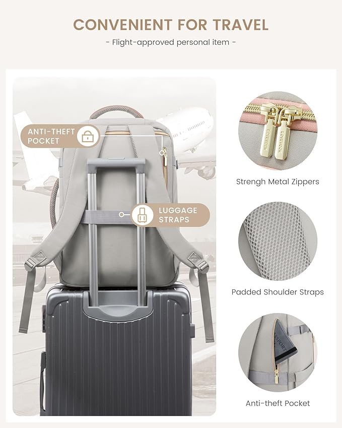 LOVEVOOK Large Travel Backpack for Women, 40L TSA Approved Backpack with 3 Packing Cubes, Personal Item Bag Fits 17" Laptop, 