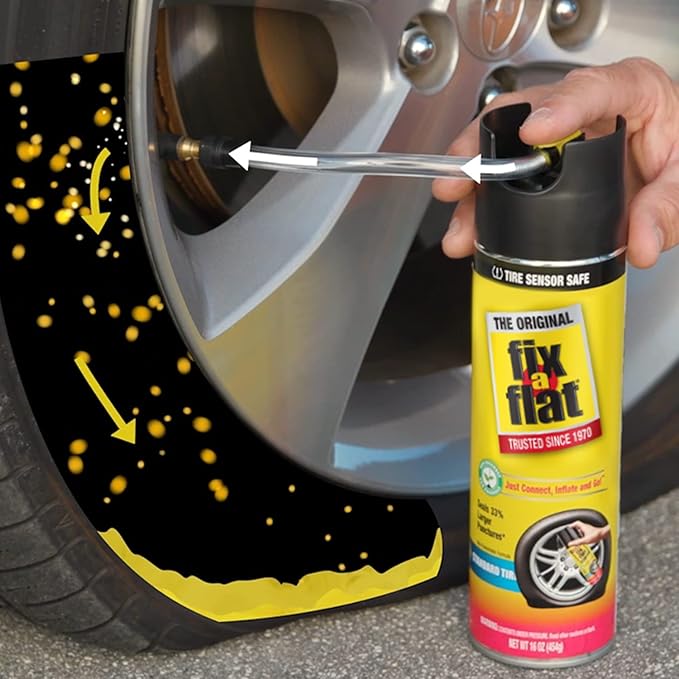 Fix-A-Flat Tire Repair, 16 oz, 2-Pack | Emergency Use | Eco-Friendly Formula | For Standard Tires | Universal Fit