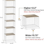 6 Pack Closet Organizers And Storage, Stackable Closet Shelf Organizer Storage Bin Basket For Clothes Sweaters With Top Board