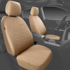 CAR PASS Car Seat Covers Full Sets, Front & Split Rear Bench for Car, 3D Tyre Embossed Automotive Interior Covers, Airbag Com