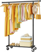 Clothes Rack for Hanging Clothes: Clothing Coat Garment Rolling Racks with Wheels Shelf Portable Closet Storage Organizer War