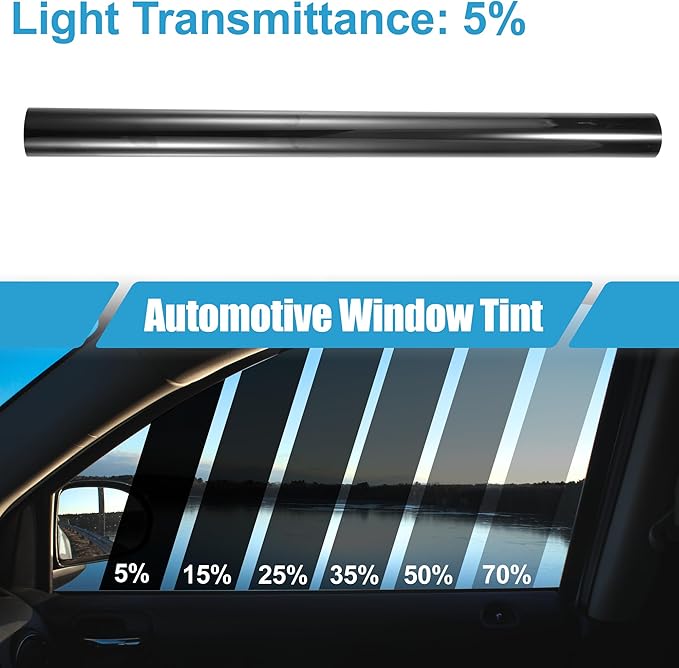 Automotive Window Tint Film Heat Block Scratch Resistant 5% VLT 0.5x7m Car Ceramic Tint PET Black