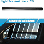 Automotive Window Tint Film Heat Block Scratch Resistant 5% VLT 0.5x7m Car Ceramic Tint PET Black