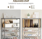 YATINEY 8 Tier Shoe Rack, Large Capacity Shoe Storage Organizer Holds 32 Pairs, Sturdy and Stable, for Entryway, Hallway, Clo