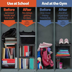 Locker Organizer Shelf， Adjustable Width and Height, Stackable, Ideal Locker Shelf for School, Office, Gym Lockers, or Even K