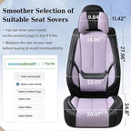 Coverado Universal Seat Covers Front, Universal Seat Covers for Cars, 2-Pack Waterproof Nappa Leather Car Seat Covers with He