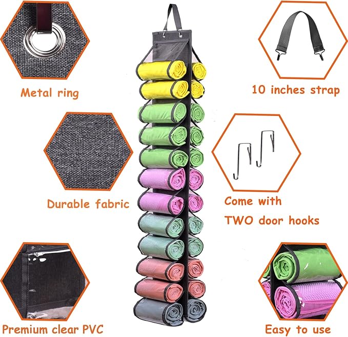 Legging Storage Bag Storage Hanger Can Holds 24 Leggings or Shirts Jeans Compartment Storage Hanger, Foldable Leggings Organi