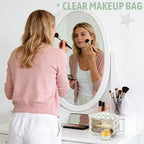 YOPCDJ 3PCS Clear Toiletry Bag,TSA Approved Travel Makeup Pouch with Zipper for Cosmetics and Toiletries，Diaper Bag Organizer