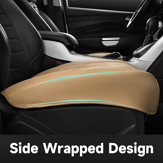 CAR PASS 2 Pack Front Car Seat Covers, Bottom Seat Covers Full Wrapped with Storage Pocket, Anti Slip Car Seat Protectors, Wa