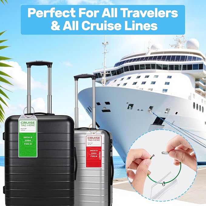 Cruise Essentials 2026 - Cruise Must Haves Kit with Non-Surge Protector Power Strip, Lanyard with ID Holder, Magnetic Hooks, 