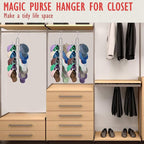 Hat Organizer for Closet, Collapsible Caps Rack with 10 Rotatable Large Hooks, Holds Up to 40 Baseball Caps, Metal Space Savi
