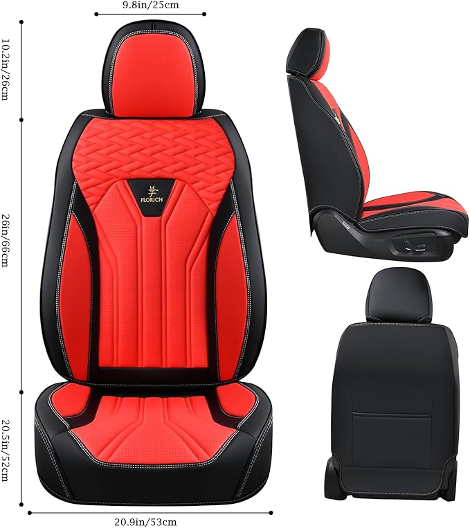 FLORICH Leather Seat Covers, Seat Covers Full Set, Car Seat Protectors 5 Seats,Automotive Seat Covers Fit for Most Cars Truck