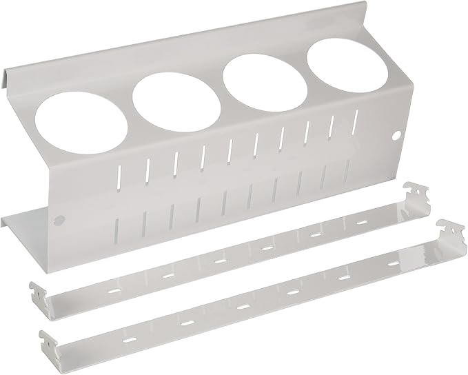 Wall Control Pegboard Spray Can Holder Bracket and Aerosol Can Organizer Pegboard and Slotted Tool Board - White