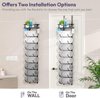 SWTYMIKI Over The Door Towel Rack - 9 Tier Towel Racks for Bathroom Wall Mounted, Towel Holder with Shelf, Hanging Rolled Tow